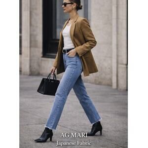 AG Adriano Goldschmied Mari High Rise Slim Straight Jeans 29 Japanese Denim